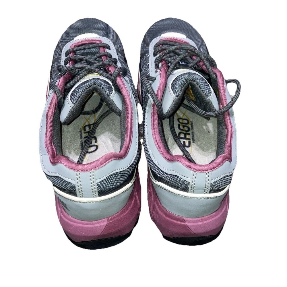 CAT Caterpillar Ergo Work Shoes Womens 10 Gray Pink Steel Toe Comfort Sneakers - Picture 3 of 13